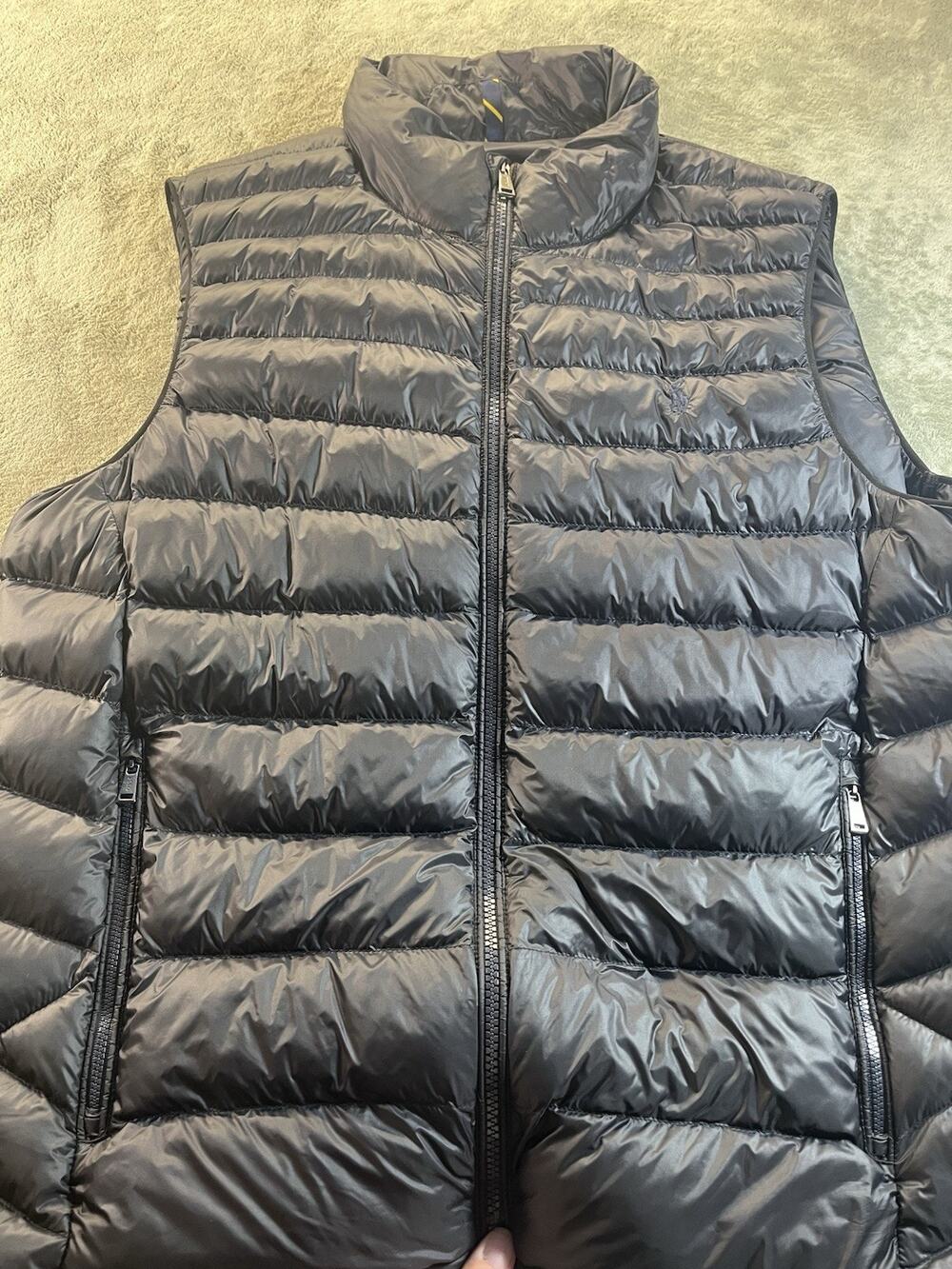 Polo Ralph Lauren Mens L Black PrimaLoft Lightweight Puffer Vest Full Zip